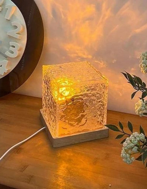 Rotating Water Ripple Night Light Aura Lamp for Bedroom